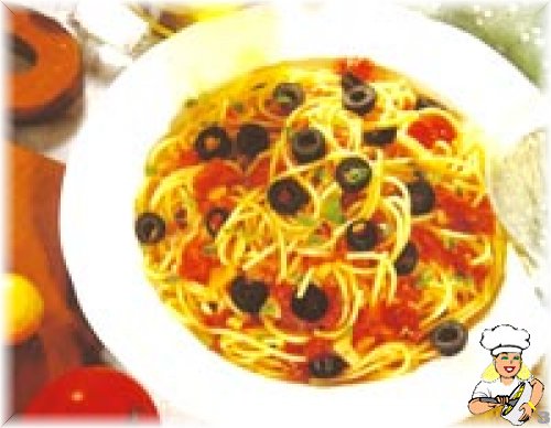 Sarımsak ve Zeytinli Spagetti